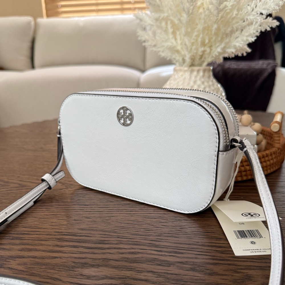 Tory Burch White Crossbody Camera Bag